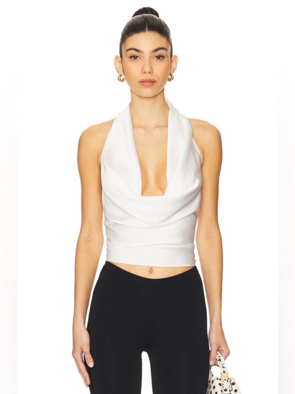 WeWoreWhat Halter Cowl Neck Top in White